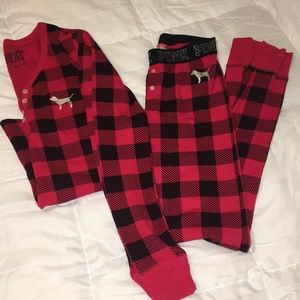 NWOT PINK red & black pajama set. *Size XS